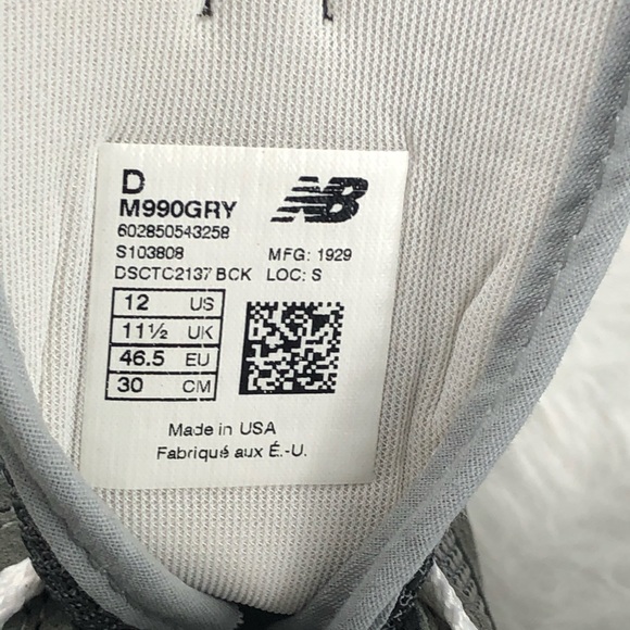 New Balance 990 Made in USA M990GRY 30th Anniv. - Picture 10 of 10